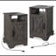 Ensemble de 2 tables de chevet gris foncé avec station de charge, tables d'appoint 16 po avec rangement et ports USB