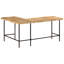 Basim L-Shaped Solid Wood Iron Executive Desk