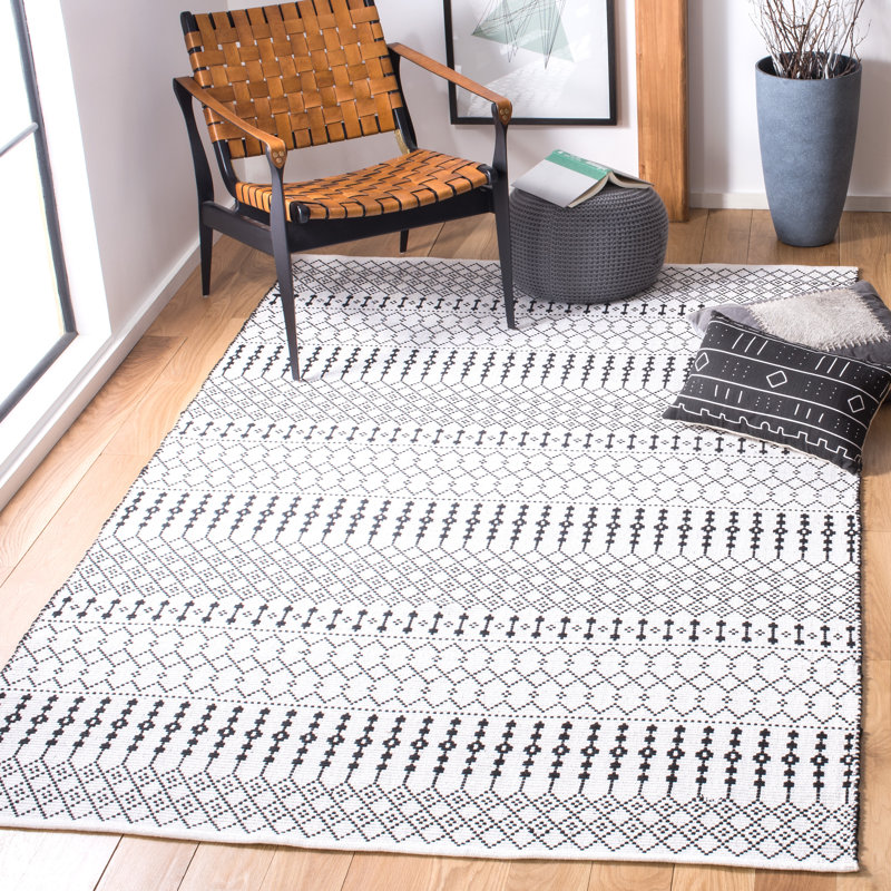 Terrill Flat Weave Cotton Geometric Rug, Rectangle 8' x 10'