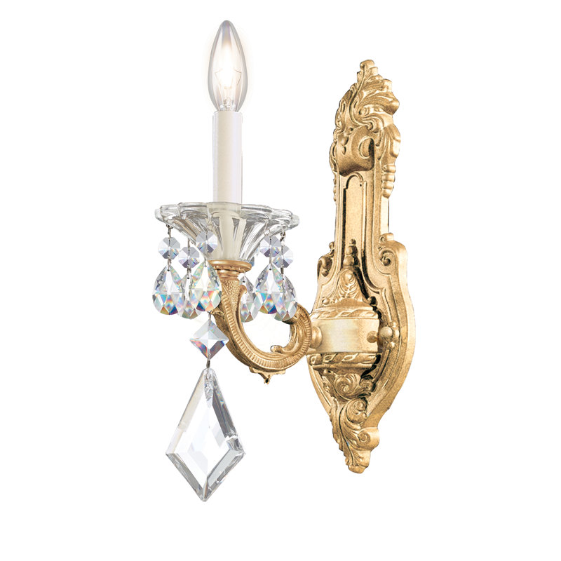 La Scala Candle Wall Light, Heirloom Gold, Handcut Clear