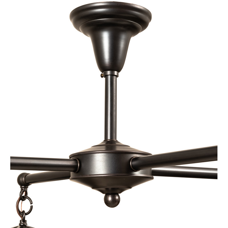 Seneca Winter Pine Craftsman Brown 4-Light Glass Chandelier