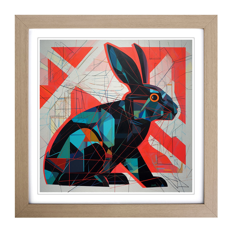 Rabbit Constructivism - Framed Print, Oak