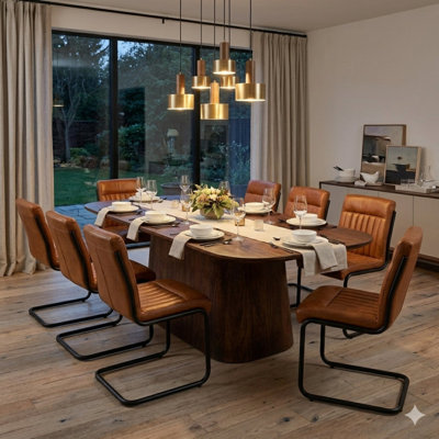 Solid Wood Base Dining Table