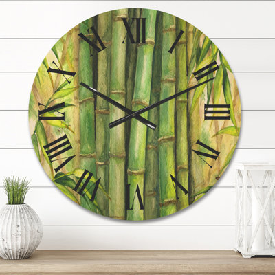 Horloge murale en bambou
