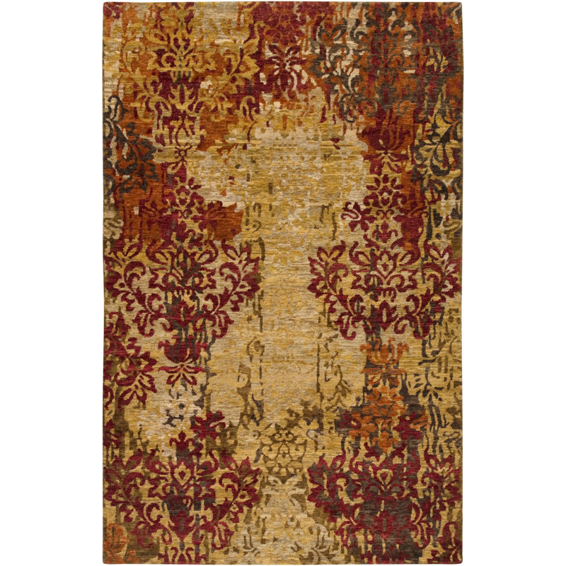 Tapis de zone sable en laine noué la à la main Urrutia, Rectangle 2 pi x 3 pi