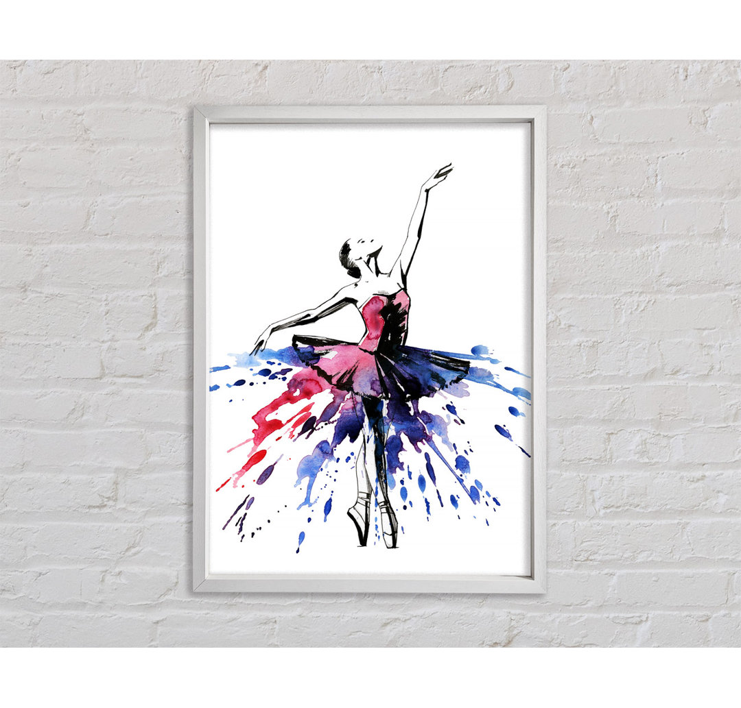 Blau Rosa Ballerina 8 - Einzelner Bilderrahmen Kunstdrucke auf Leinwand