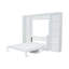 Lit escamotable double avec bureau et bibliothèque, blanc