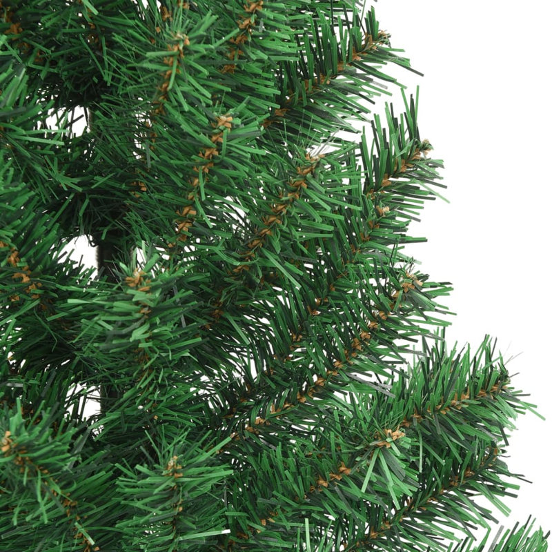 Arbre de Noël artificiel en forme de demi-cercle avec support PET, H 6 pi, Vert