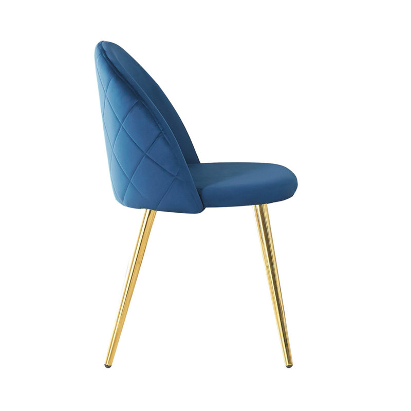 Heavener Modern Velvet Dining Chairs - Ergonomic Upholstered Curved Back with Solid Wooden Legs - Side Chair for Kitchen Living Room Dining Room