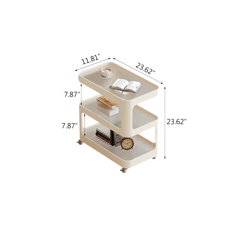 Luxury mobile glass side table