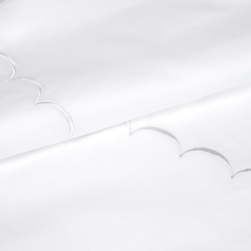 Brazier Sateen Duvet Cover Set, White, Queen Duvet Cover + 2 Standard Shams