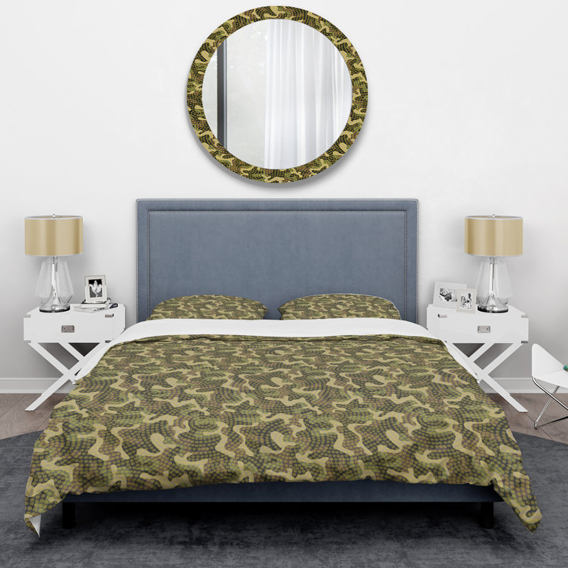 Camouflage vert tendance - ensemble de housse de couette abstrait - microfibre de polyester