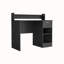 Bureau d'ordinateur Delmar avec tablettes de rangement ouvertes et tiroir simple, finition wengé noir-93569827