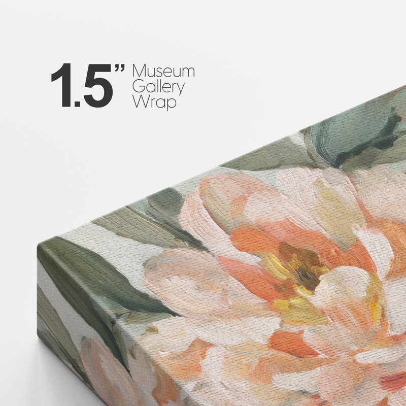 «Blush Floral Botanical Art», images de chambre à coucher, impression sur toile encadrée, H 32 po x l 48 po, Toile tendue