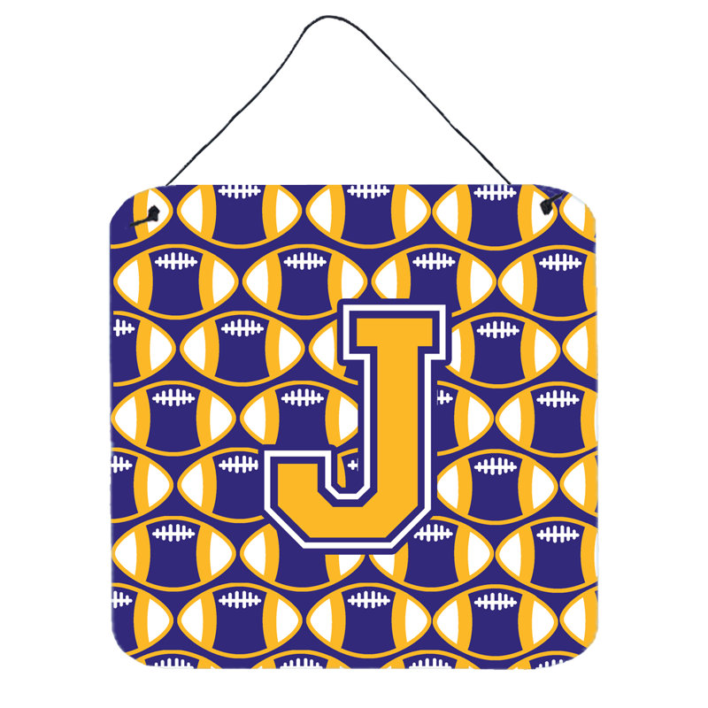 Décoration murale football, Mauve / doré, J