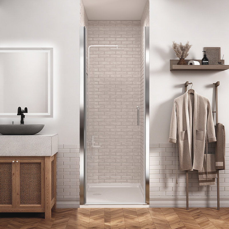 Pivot Frameless Glass Shower Door With SGCC Certified Glass, Chrome