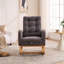 Chaise berçante d'appoint avec rangement pour repose-pieds, rembourrage en peluche et pieds en bois d'hévéa gris ardoise FlowLuxe-154273275