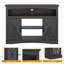 Tv Stand With 18'' Fireplace Insert And Led Lights-1798078150