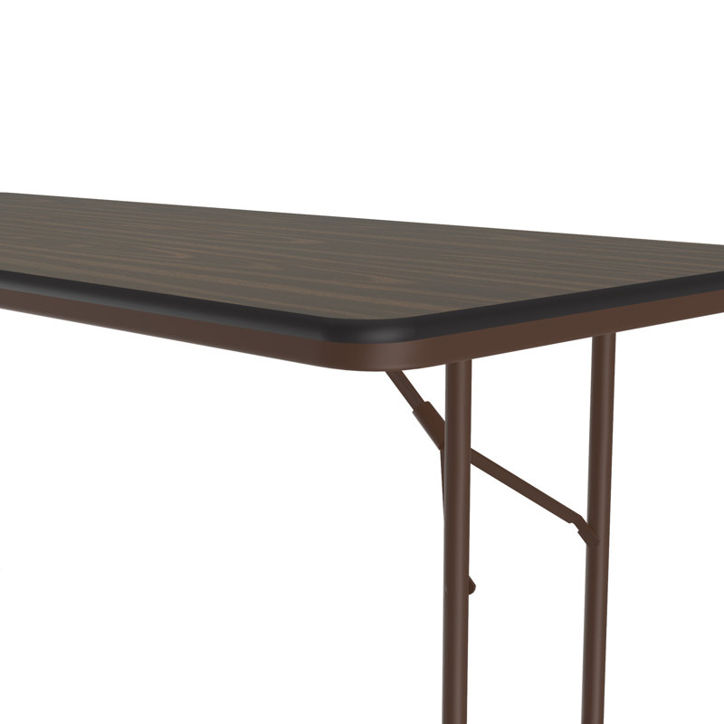Rectangular Portable Folding Table, Dark Brown/Brown, 29" H x 72" L x 24" D