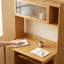Bureau d'écriture avec étagère à livres, bureau d'ordinateur en bambou pliable avec tablettes de rangement, table à abattants murale pour bureau à domicile-301702085