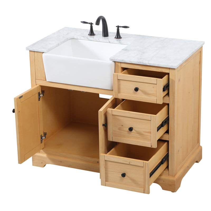 Ensemble de meuble-lavabo simple 42 po Pardue, Bois naturel
