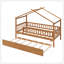Lit simple en bois avec lit gigogne simple-130092185-130092186
