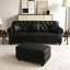Upholstered Faux Leather Sofa with Nailhead Trim and Rolled Armrests-2032750998