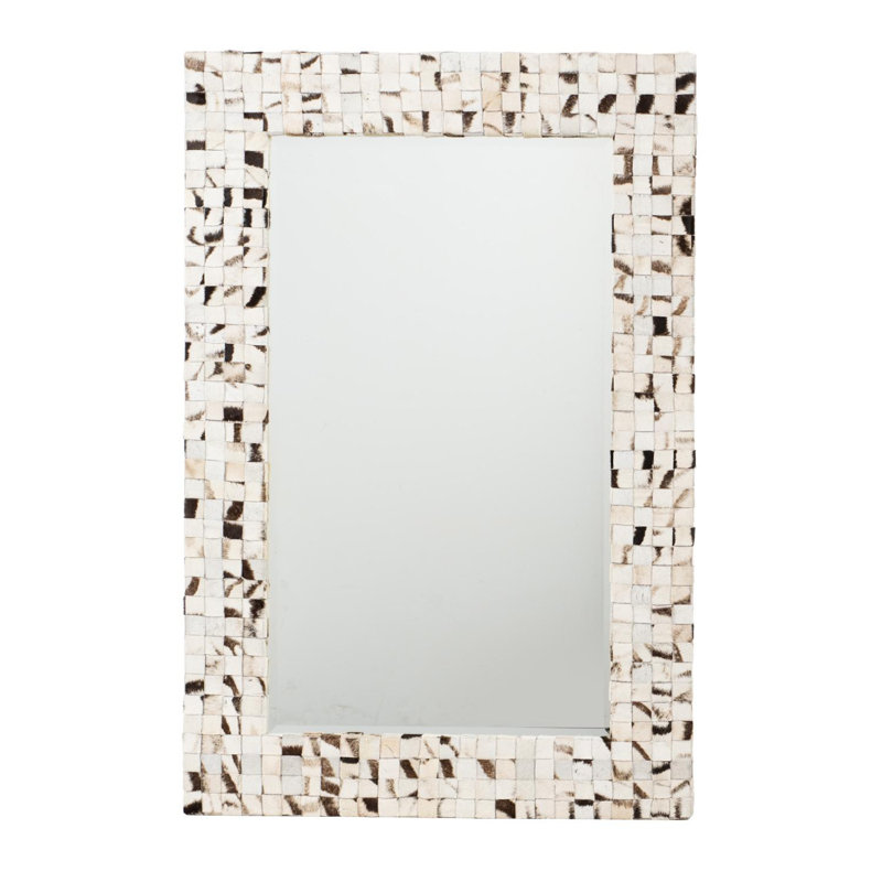 Medium 37" Woven Hide Accent Mirror