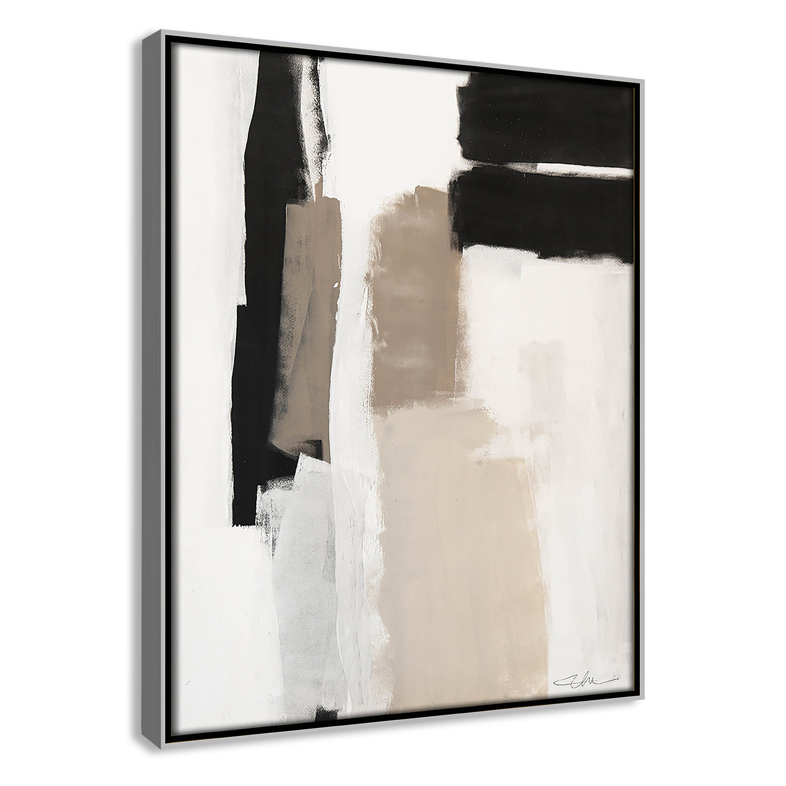 Giverny Earth Scapes II by  Print, No Mat, 15.5" H x 12.5" W x 2" D, Silver Floater Framed
