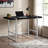 Ally Black Finish Computer Desk With Silver Metal Leg, 29.79" H X 48.72" W X 23.45" D