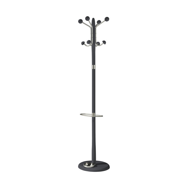 Lettie Freestanding 8 - Hook Coat Rack, Jet Black