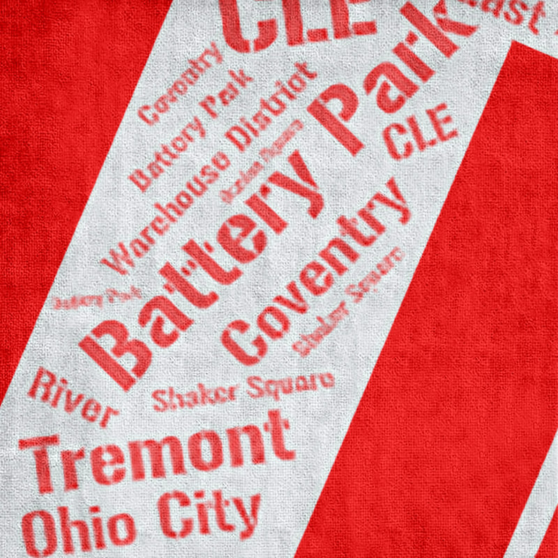 Bath Towel, Red, Microfiber, Cleveland