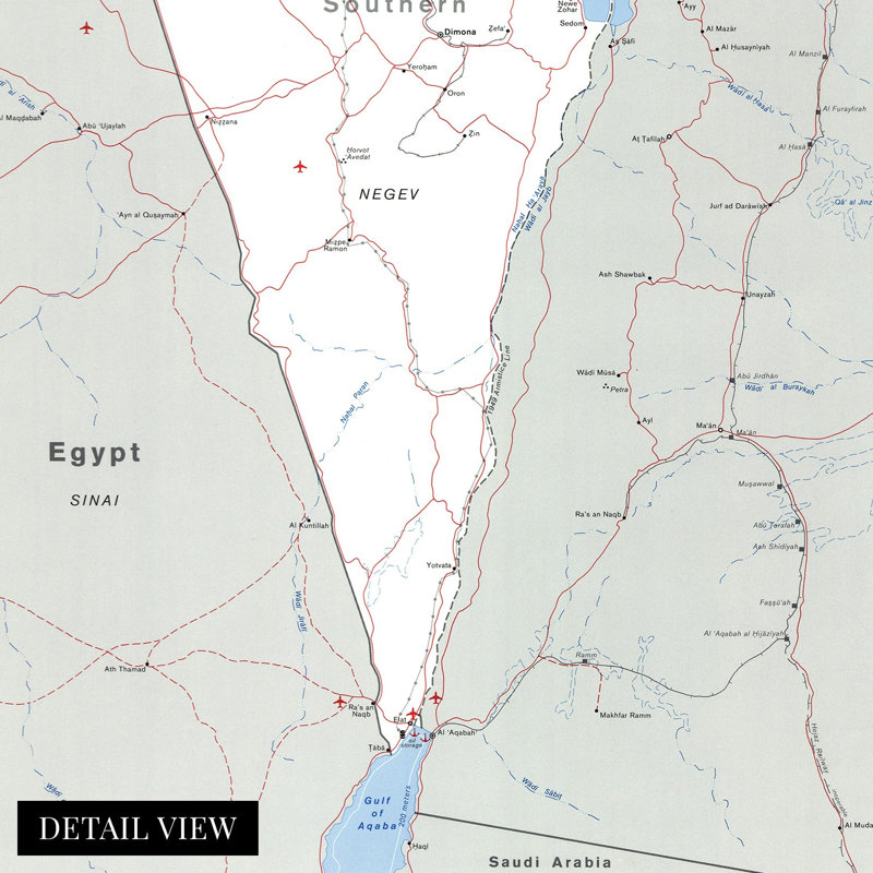 Carte de l'Israel de1988, L 36 po x H 24 po