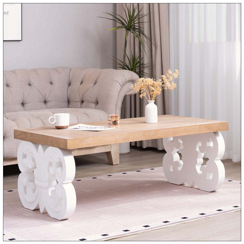 Table basse 47 po, Natural+white