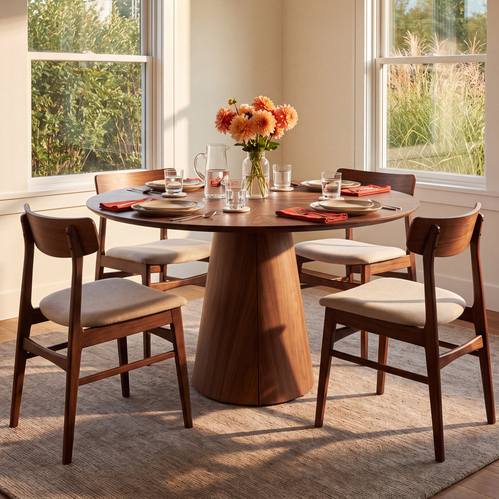 Burdon 47" Walnut Dining Table, Nogueira