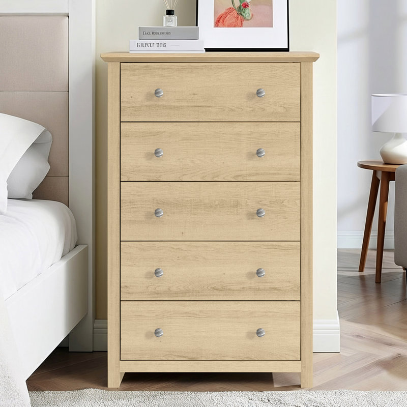Commode 5 tiroirs Tevrat, Chêne d'Oslo