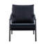Fauteuil d'appoint en similicuir, fauteuil rembourré simple avec structure en métal noir robuste, fauteuil de lecture industriel pour salon, chambre, bureau, salle d'attente