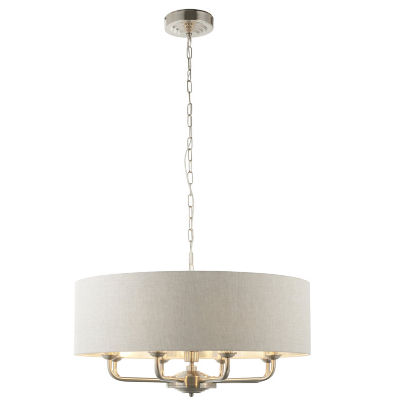 Landover 8 Light Chandelier, Natural, Brushed Chrome 