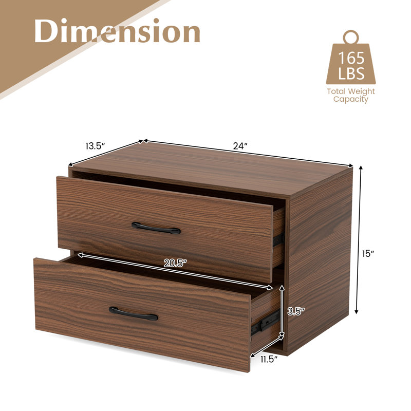 Artavia 23.5'' W 2 - Drawer Dresser, Brown