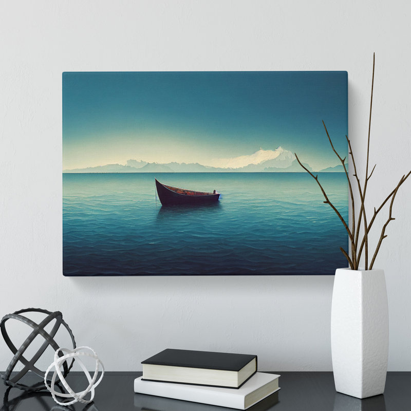 Lone Boat Vol.4 - Wrapped Canvas, 35cm H x 50cm W x 3cm D