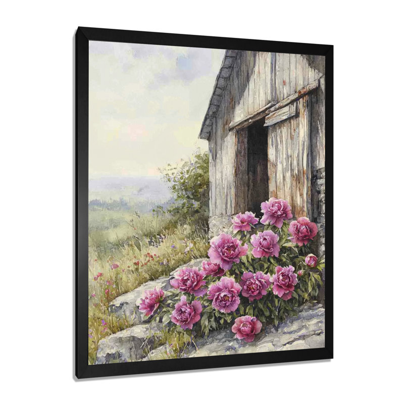 Bayman - Floral Wall Decor, H 32 po x l 24 po, Noir, noir, noir, noir, Reproduction encadrée d'une seule photo