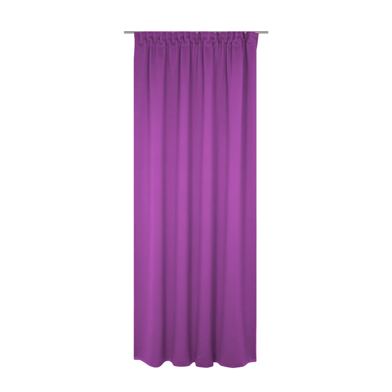 Polyester Blackout Pinch Pleat Curtain Panel, 142cm wide x 355cm high, Purple