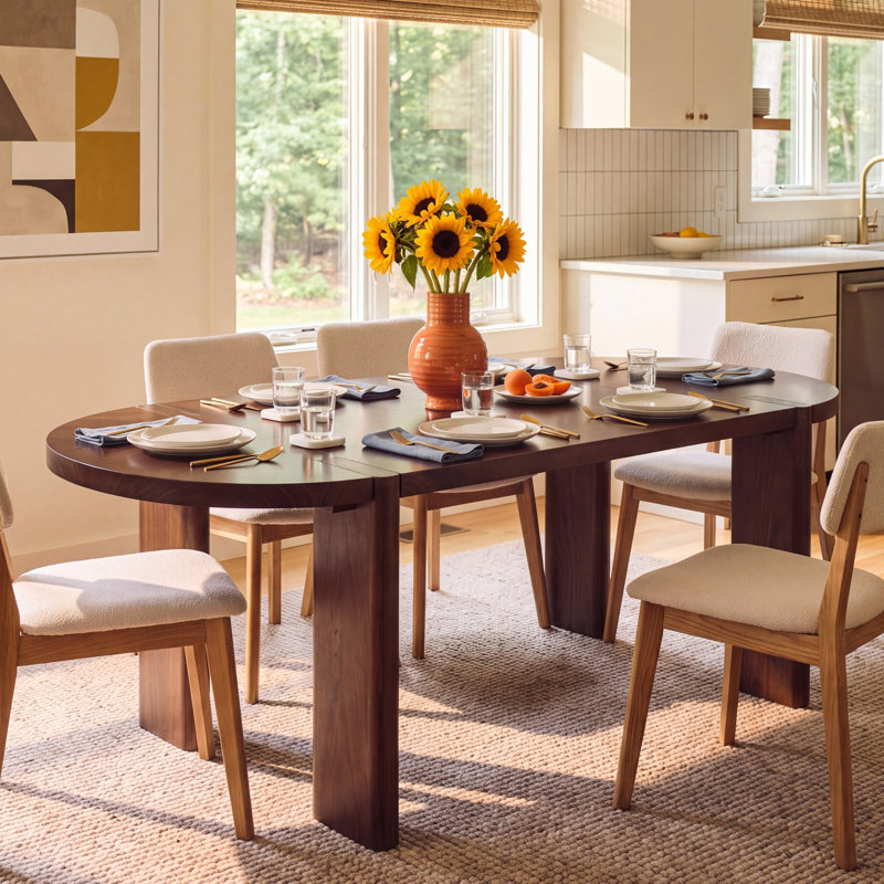 Katia 91" Solid Wood Dining Table, Dark Brown