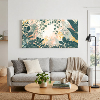 Tropical Leaves Canvas Wall Art Oil Painting Print Set Of 1