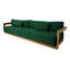 Hermosa 119" Wide Outdoor Teak Rectangle Patio Sofa with Cushions-1093125231