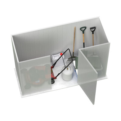 Absco Space Saver 7' W x 3' D Metal Galvanized Steel Weather Resistant Lean-To Storage Shed Woodland Gray