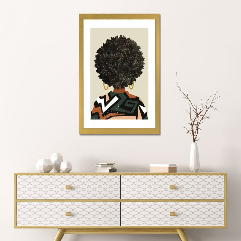 «Black Art Matter», reproduction d'impression, Papier encadré doré, Blanc, H 24 po x l 16 po x P 1 po