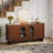 59'' Mid-Century Modern TV Stand with Arched Glass Doors, Media Console Table for TVs up to 65'', Sideboard Storage Cabinet for Living Room & Entryway-1140923991