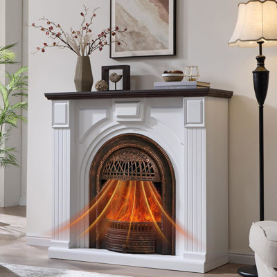 47" Electric Fireplace with Mantel,Bronze Heater,Electric Fireplace TV Stand Entertainment Center