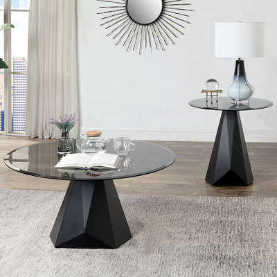 Didima 2 - Piece Glass Top Living Room Table Set